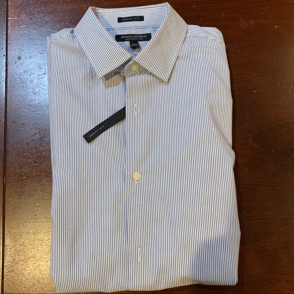 long sleeve banana republic grant fit dress shirt